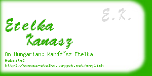 etelka kanasz business card